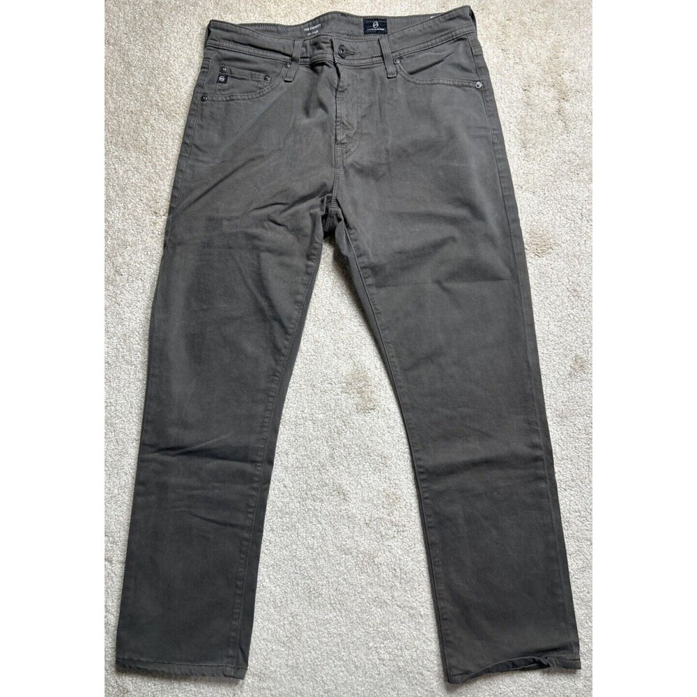 AG Adriano Goldschmied Jeans Men's Sz 33x34 Green The Everett Slim Straight EUC!